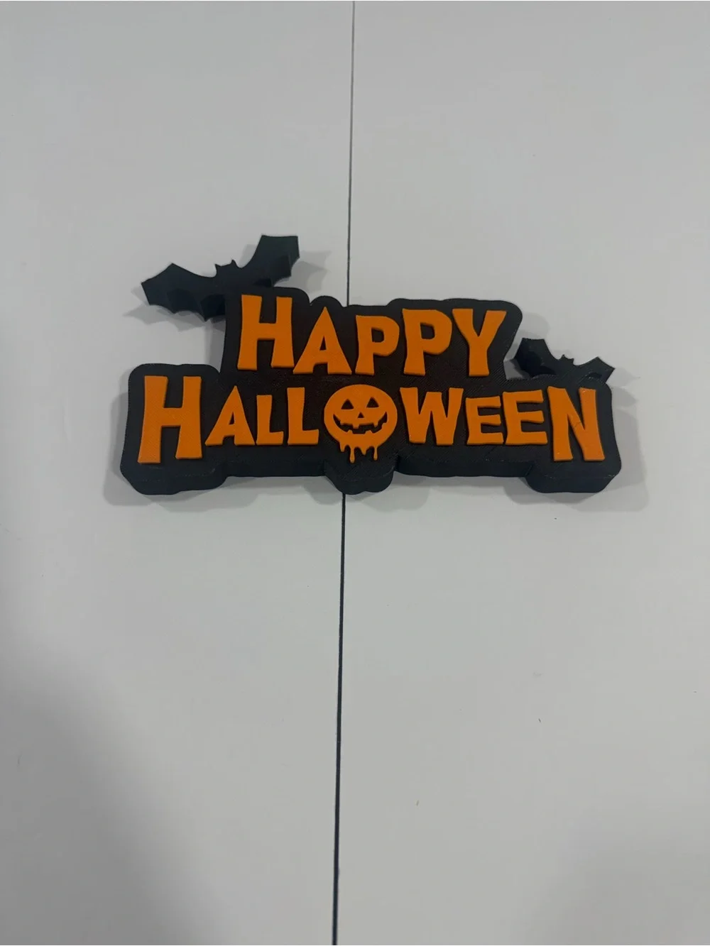 Halloween 'Happy Halloween' Wall Plaque - Orange and Black